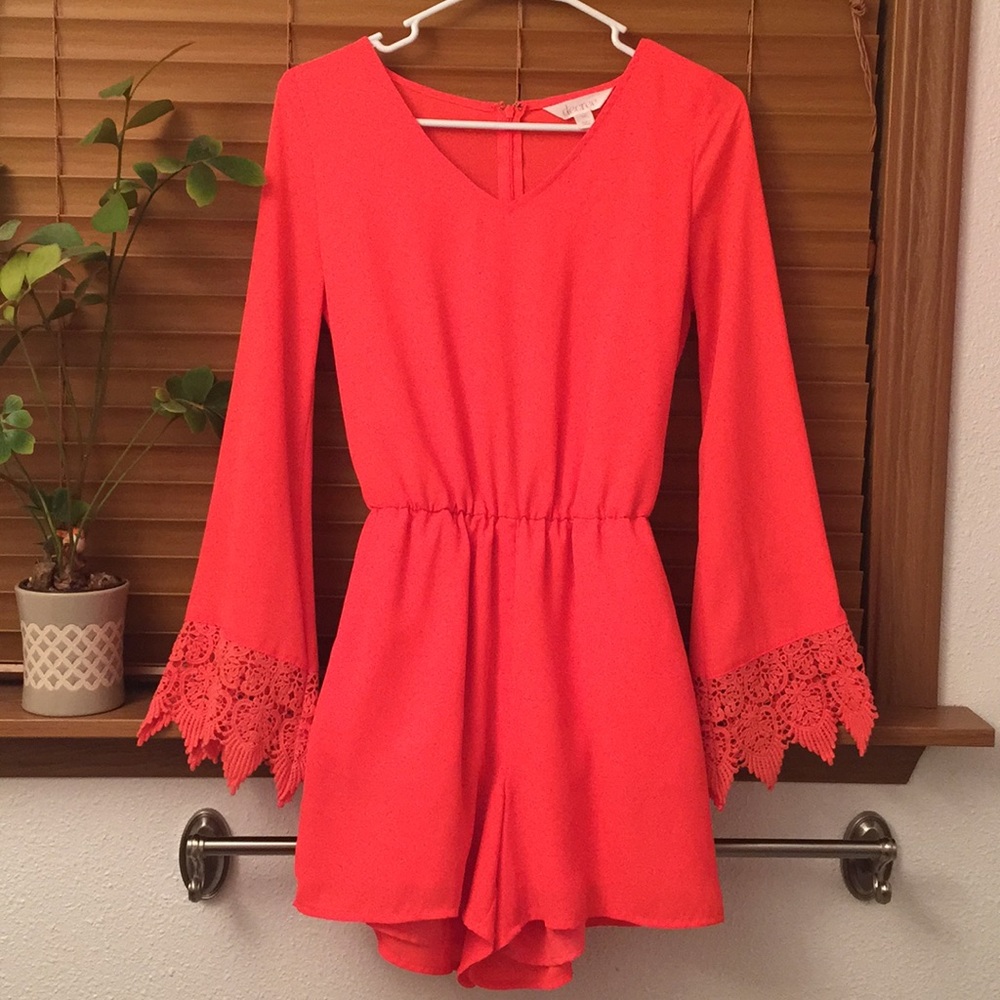 Bright Orange Silk Romper